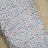 Multi Colour All Over Zig Zag Zari Work Embroidery On White Dyeable Dola Silk Fabric