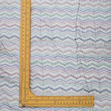 Multi Colour All Over Zig Zag Zari Work Embroidery On White Dyeable Dola Silk Fabric