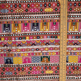 All Over Orange Traditional Thread Work On Georgette Fabric