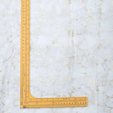 All Over Antique Golden Jaal Work Embroidery On White Dyeable Organza Fabric