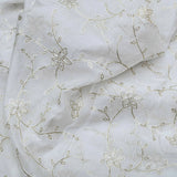 All Over Antique Golden Jaal Work Embroidery On White Dyeable Organza Fabric
