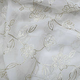 All Over Antique Golden Jaal Work Embroidery On White Dyeable Organza Fabric