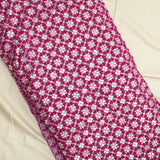 Pink Rani Colour All Over Golden Jaal Embroidery On Velvet Fabric