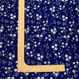 Royal Blue Colour All Over Golden Jaal Embroidery On Velvet Fabric