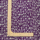 Magenta Colour All Over Golden Jaal Embroidery On Velvet Fabric