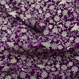 Magenta Colour All Over Golden Jaal Embroidery On Velvet Fabric