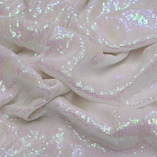 All Over Rainbow Sequin Work On Georgette Fabric