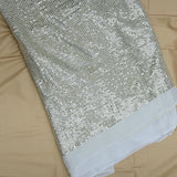 All Over Golden Sequins Work On Dyeable Georgette Fabric