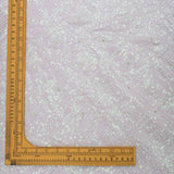 All Over Pani Sequins Tikki Work Embroidery On White Dyeable Russian Silk Fabric