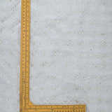 All Over Checks Sequin Thread Work On Dyeable Georgette Fabric