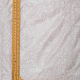 All Over Tikki Work Embroidery On White Dyeable Dola Silk Fabric