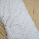 All Over Thread Work On Dyeable Georgette Fabric