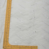 All Over Zig Zag Mirror Work On Dyeable Cora Cotton Fabric