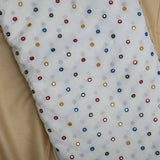All Over Multi Color Mirror Work On Dyeable Cora Cotton Fabric