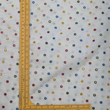 All Over Multi Color Mirror Work On Dyeable Cora Cotton Fabric