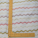 All Over Multi Color Zig Zag Sequins Work On Dyeable Cora Cotton Fabric