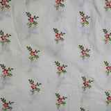 All Over Floral Zari Work On Dyeable Cora Cotton Fabric