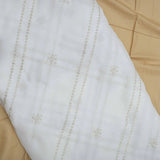 All Over Sequins Thread Work On Dyeable Georgette Fabric