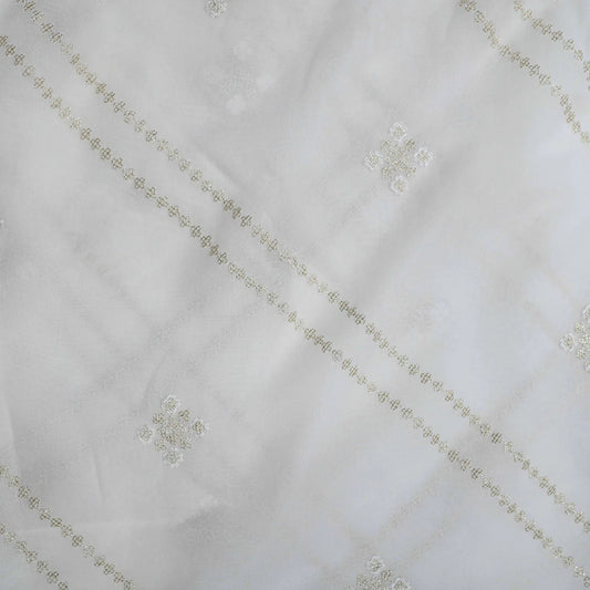 All Over Sequins Thread Work On Dyeable Georgette Fabric