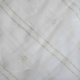 All Over Sequins Thread Work On Dyeable Georgette Fabric