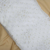 All Over Sequins Thread Work On Dyeable Georgette Fabric