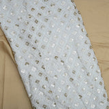 All Over Sequins Thread Work On Dyeable Georgette Fabric