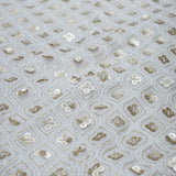 All Over Sequins Thread Work On Dyeable Georgette Fabric