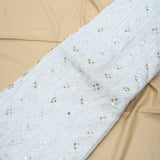 All Over Sequins Thread Work On Dyeable Georgette Fabric