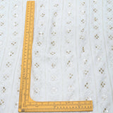 All Over Sequins Thread Work On Dyeable Georgette Fabric