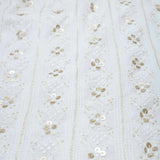 All Over Sequins Thread Work On Dyeable Georgette Fabric