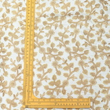 All Over Golden Jaal Work Embroidery On White Dyeable Dupion Silk Fabric