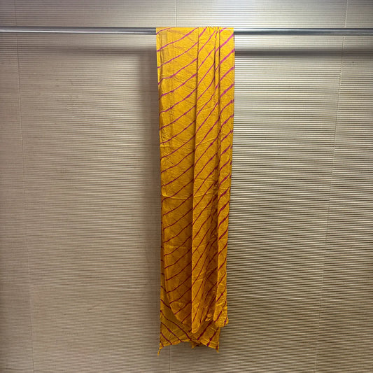 Yellow Leheriya Chiffon Dupatta