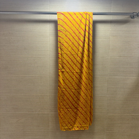 Yellow Leheriya Chiffon Dupatta