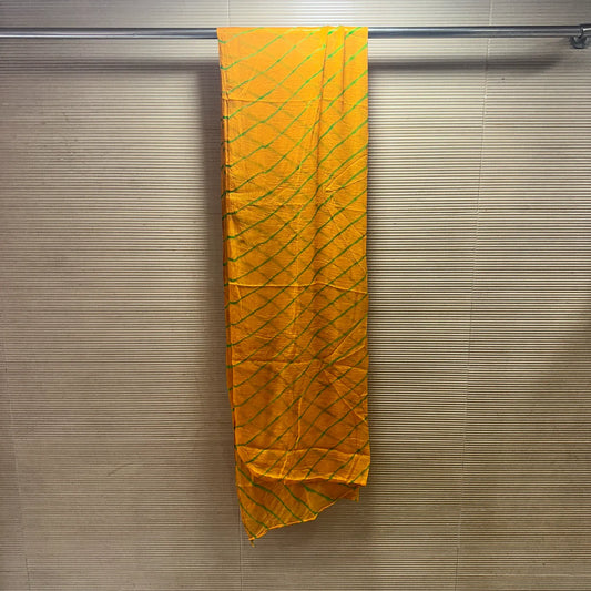 Yellow Leheriya Chiffon Dupatta