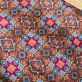 Brown Rust Colour Patola Mashru Gaji Printed Fabric - Shree Om Fabrics