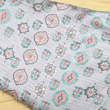 Grey Colour Ajrakh Satin Printed Fabric - Shree Om Fabrics