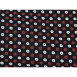 Black Colour Polka Dot Print On Cotton Fabric