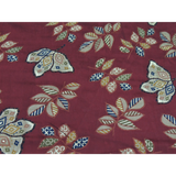 Maroon Colour Leaf Foil Print On Chanderi Fabric