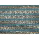 Blue Colour Leaf Lining Print On Cotton Fabric