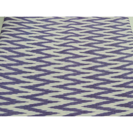 Purple Cotton Ikat Weave Fabric