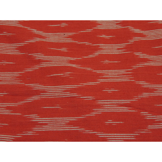Red Cotton Ikat Weave Fabric