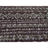 Floral Batik Print Sequins Embroidery Georgette Fabric with Sequins Daman Border
