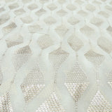 All Over Sequins Work Embroidery On White Dyeable Georgette Fabric