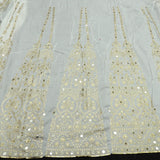 Mirror Work Kali On White Dyeable Georgette Fabric