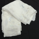 Sequins Work Dupatta On White Dyeable Georgette Fabric