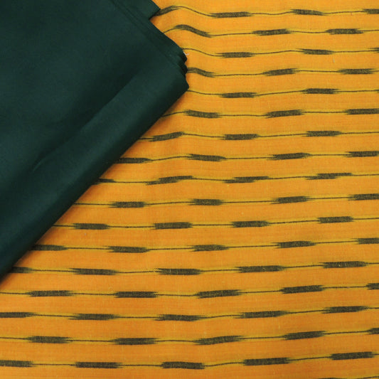 Yellow And Dark Green Unstitched Suit (2 Piece)