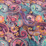 Magenta Floral Digital Print Jacquard On Viscose Crepe Fabric