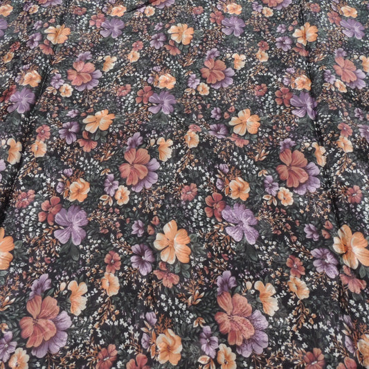 Floral Digital Print Jacquard On Viscose Crepe Fabric