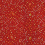 Red Bandhani Georgette Printed Fabric