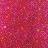 Pink Colour Bandhani Georgette Printed Fabric
